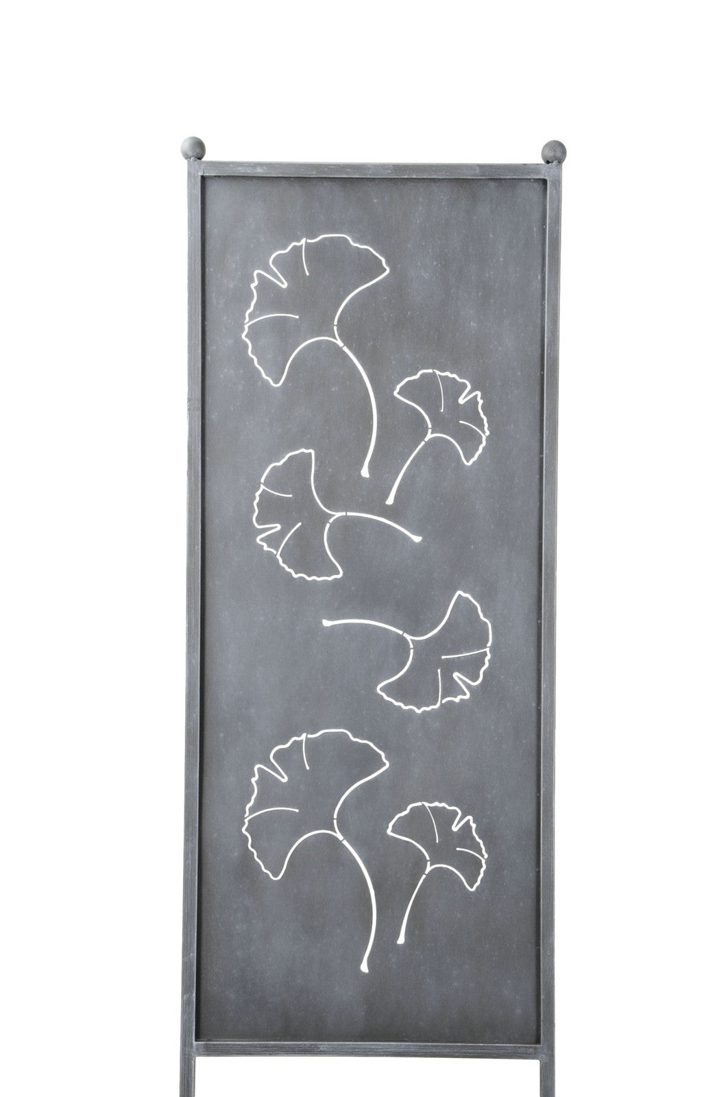 Stele mit Ginkgo Blättern grau H165 x B52 cm