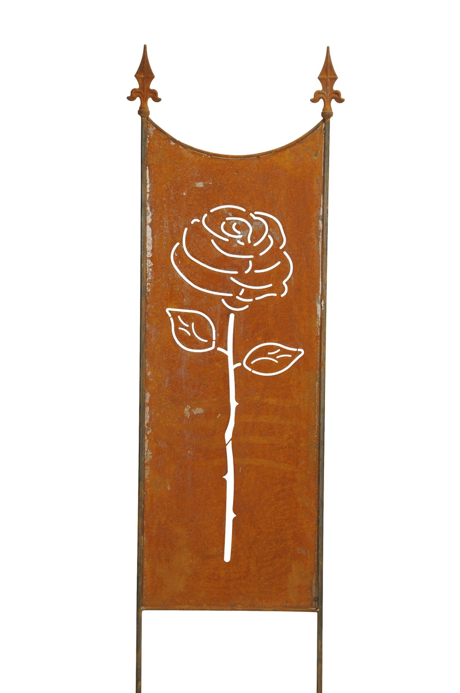 Stele Metall Edelrost Sichtschutz "Rose" Windschutz H118cm