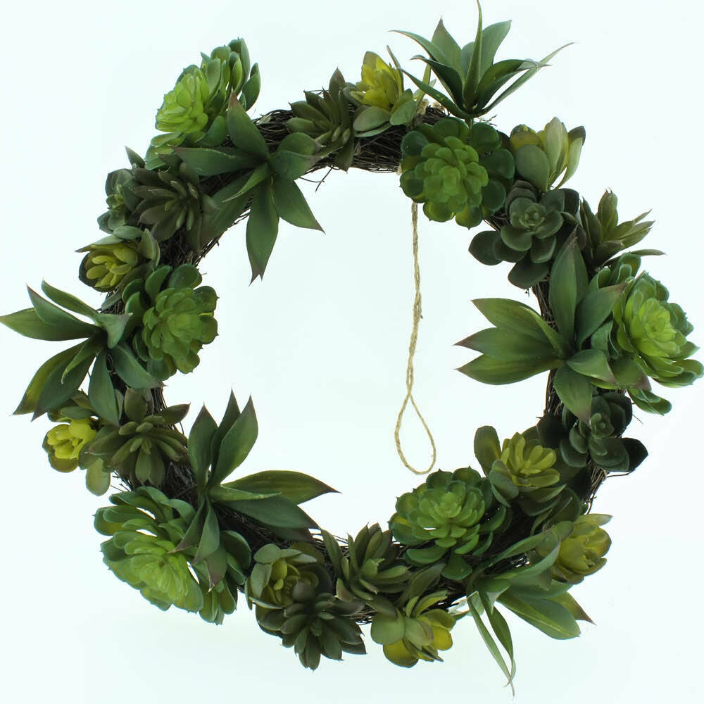 Türkranz Kranz grün Ø35cm Sukkulenten Wandkranz – finehomegarden