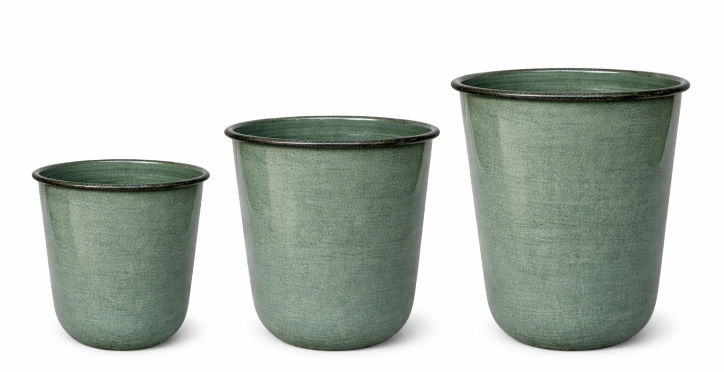 Kübel Metall Pflanzgefäß grün Pflanztopf Ø26+28+32cm Blumenkübel Pflanzschale Blumentopf Garten 3Größen wählbar