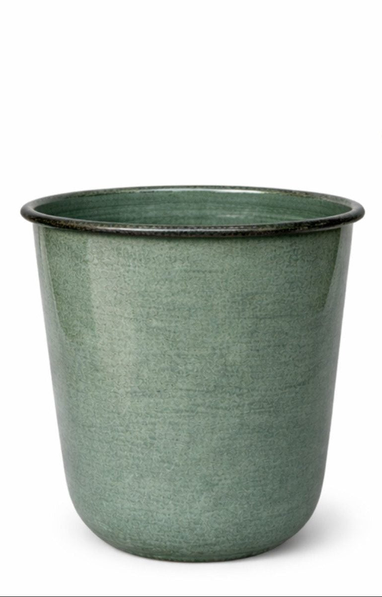 Kübel Metall Pflanzgefäß grün Pflanztopf Ø26+28+32cm Blumenkübel Pflanzschale Blumentopf Garten 3Größen wählbar