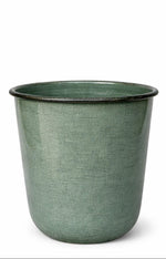 Lade das Bild in den Galerie-Viewer, Kübel Metall Pflanzgefäß grün Pflanztopf Ø26+28+32cm Blumenkübel Pflanzschale Blumentopf Garten 3Größen wählbar
