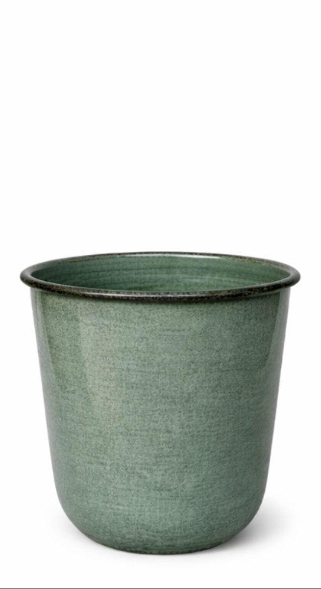 Kübel Metall Pflanzgefäß grün Pflanztopf Ø26+28+32cm Blumenkübel Pflanzschale Blumentopf Garten 3Größen wählbar