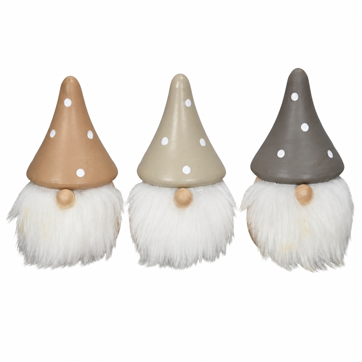Wichtel Weihnachtswichtel Ø6cm H10cm Holz Pinie 3farbig sort. Weihnachtsdeko creme/natur/braun Herbst Weihnachten Skulptur Figur