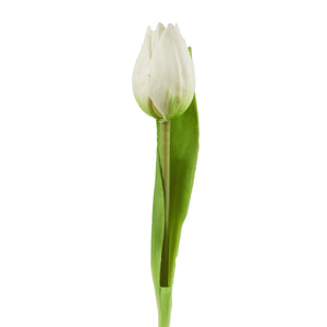 6x Tulpen künstlich mini L19cm Real Touch Kunstblumen weiss Frühling Deko