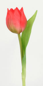 Lade das Bild in den Galerie-Viewer, 6x Tulpen künstlich mini L19cm Real Touch Kunstblumen dunkelrosa Frühling Deko
