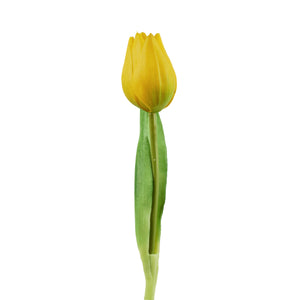 6x Tulpen künstlich mini L19cm Real Touch Kunstblumen gelb Frühling Deko