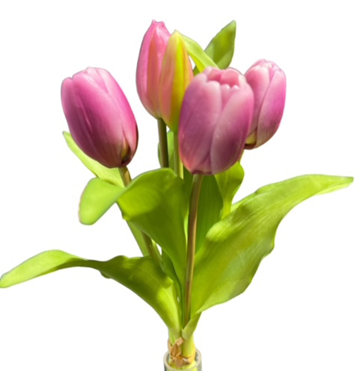 Tulpen künstlich 30cm Tulpenbündel mit 5Tulpen Real Touch violett Tulpenstrauß