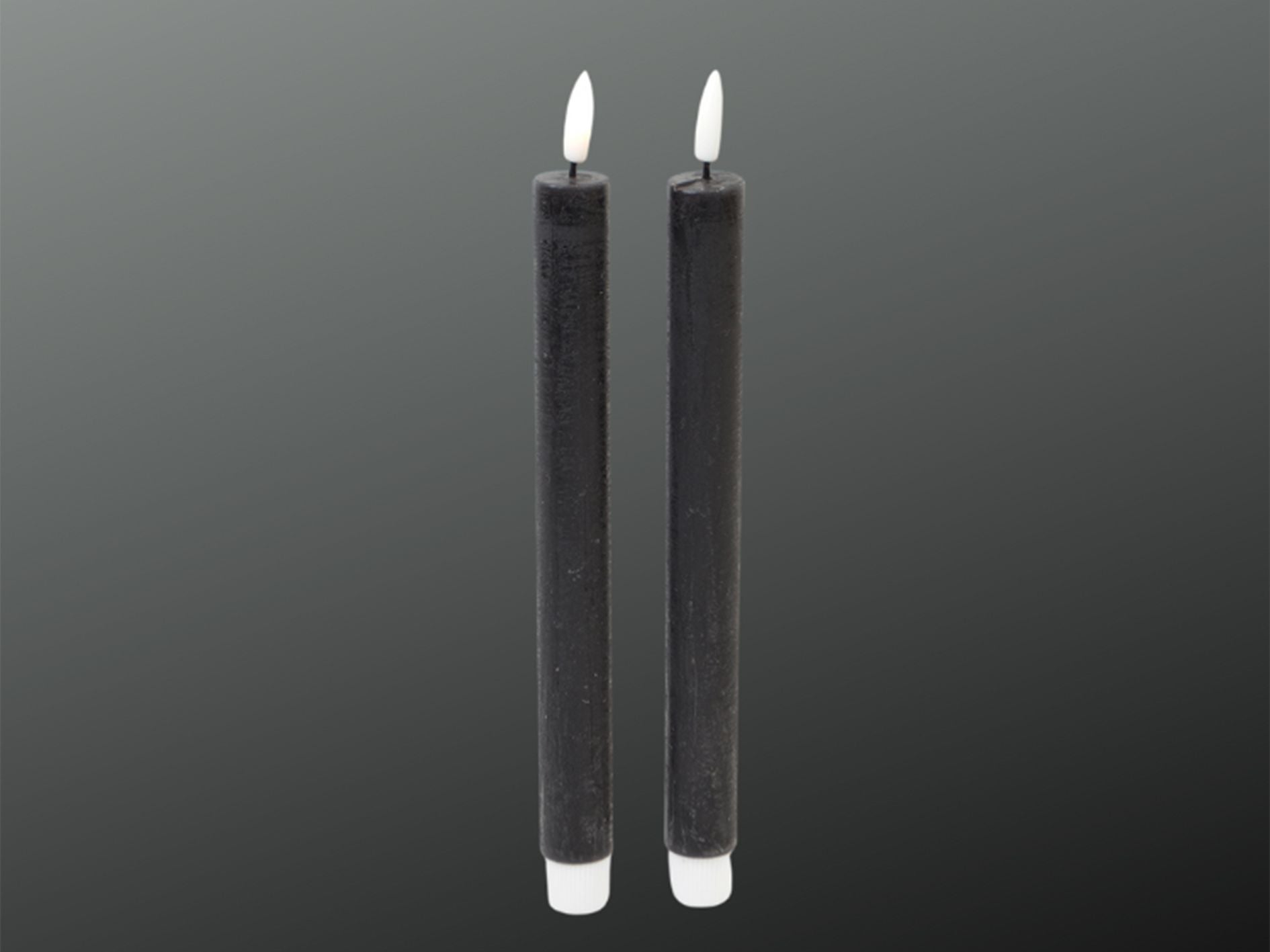 LED Stabkerze schwarz Ø2,2m H24cm on/off Schalter Timer nur mit FB
