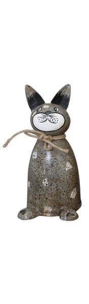 Zaunfigur Zaunhocker Katze Kanu Metall 10x10x21 cm Pfostenhocker Dekofigur Garten 4Farben wählbar