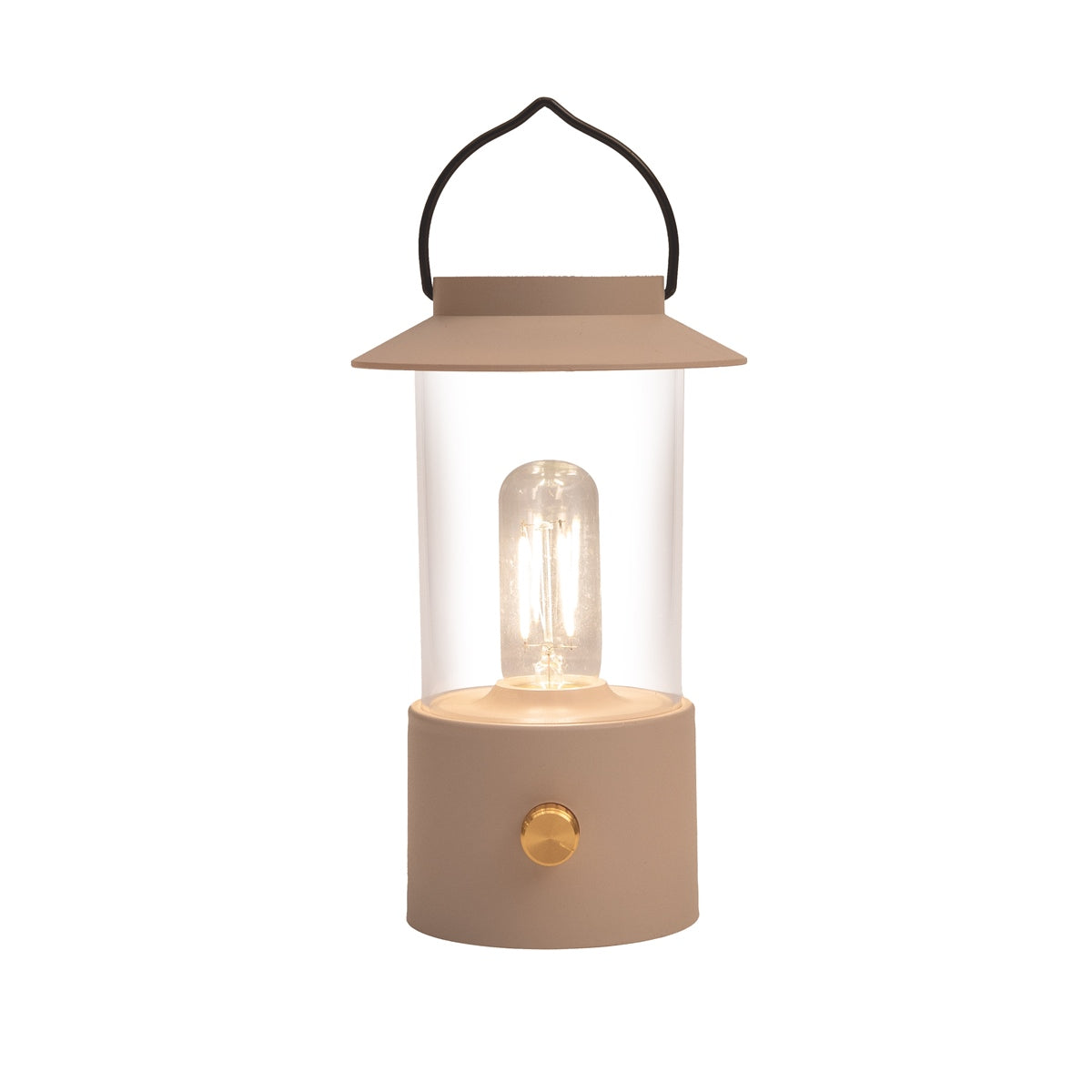 LED Laterne IP44 Warmweiß dimmbar USB sand matt 9x H24cm Warmweißes Licht, stufenlos dimmbar, IP44, USB-Anschluss Innen & Außen