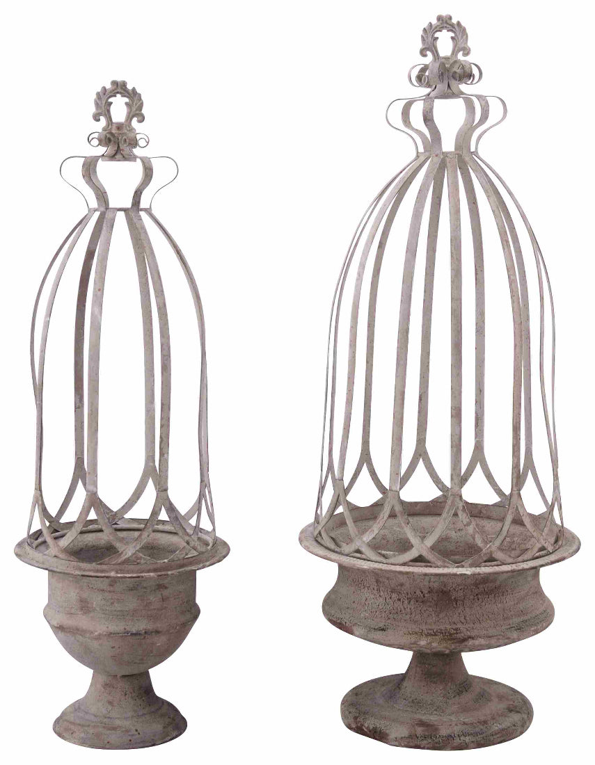 Pflanztopf Metall ArtFerro 2er Set H48/76cm Shabby Landhaus Garten
