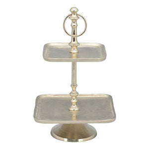 Etagere Aluminium GROS 2Etagen silber H33 cm