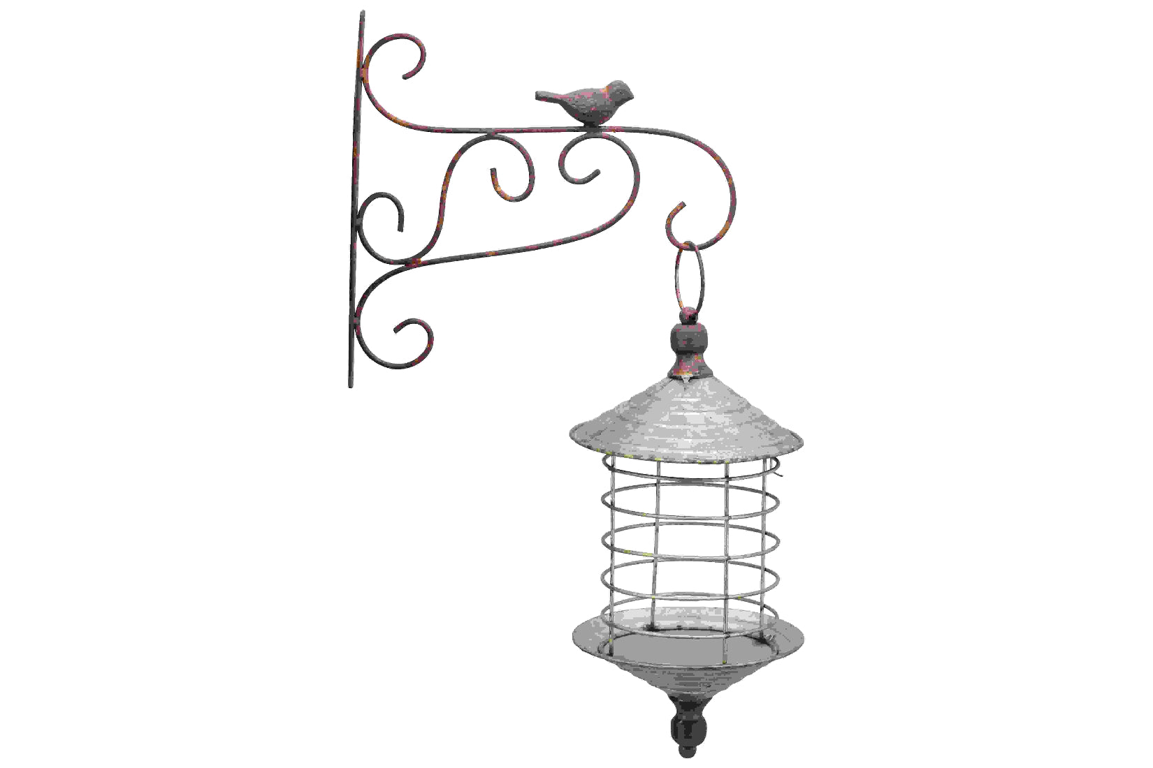 Laterne Wandlaterne mit Wand Halterung Metall/Glas Windlicht Ø18cm H36cm Garten