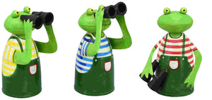 Zaunfigur Zaunhocker Frosch Spanner Kanu Metall 12x10x20 cm Pfostenhocker Dekofigur Garten 3Modelle wählbar