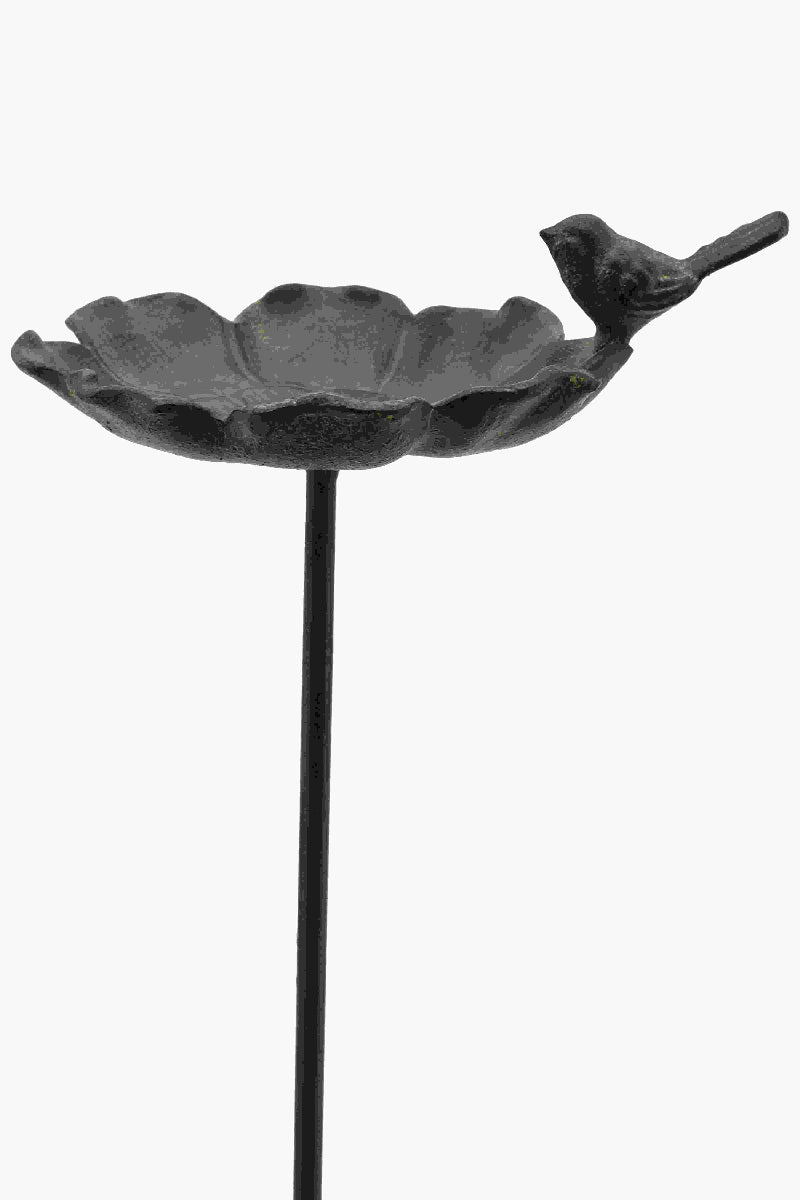 Vogeltränke  Futterplatz Vogelbad Metall ArtFerro Ø16cm H106cm 1Vogel Gartenstecker Deko Stecker Garten Futterstadion