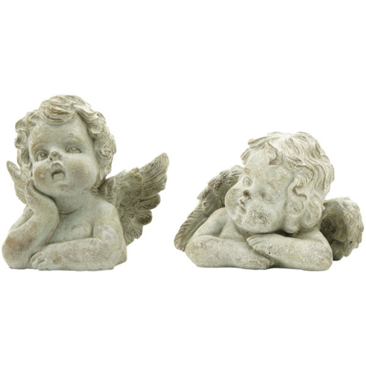 Engel Zement 2fach sort. StoneArt creme Skulptur Ø16,5x11cm H11cm Ø16,5x11cm 16cmFigur