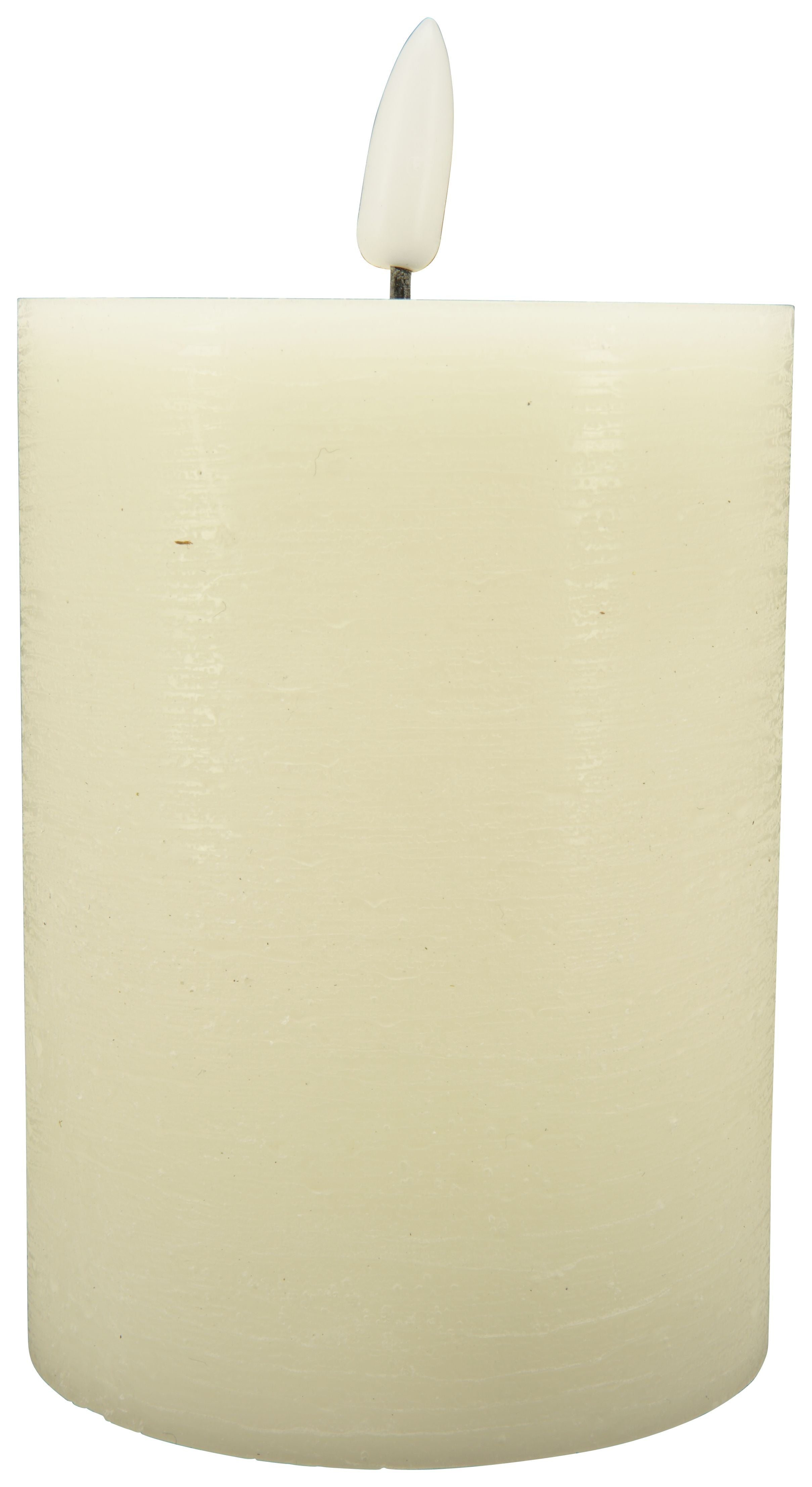 LED Kerze Echtwachs creme mit Timer H10cm+15cm 2Größen wählbar