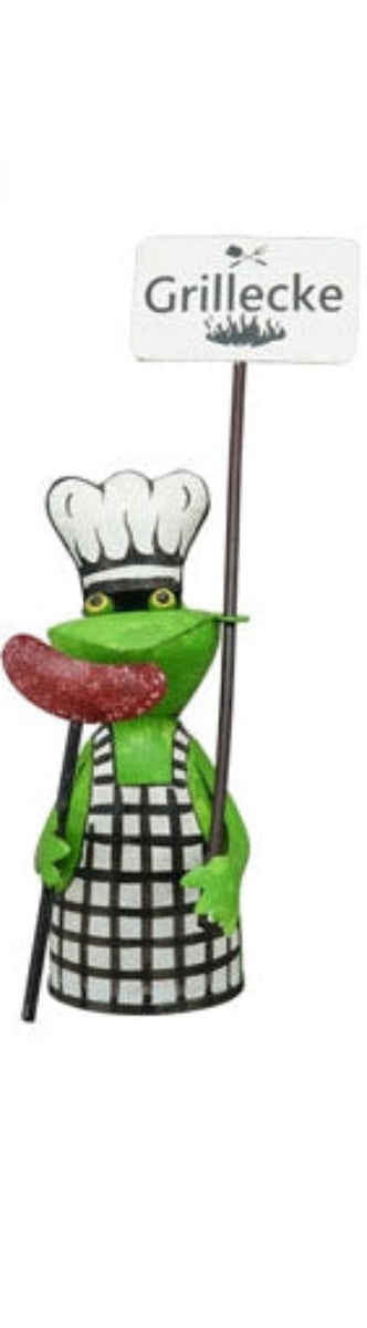 Zaunfigur Zaunhocker Grillecker Kanu Metall 18x11x35 cm Pfostenhocker Dekofigur Garten 4Sprüche wählbar (Kopie)