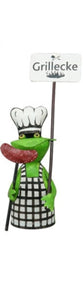 Zaunfigur Zaunhocker Grillecker Kanu Metall 18x11x35 cm Pfostenhocker Dekofigur Garten 4Sprüche wählbar (Kopie)
