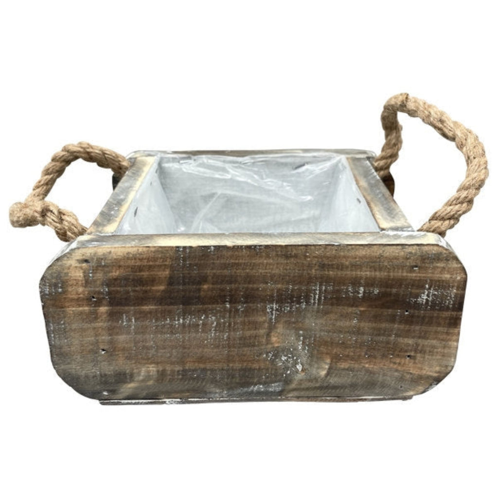 Pflanzkasten mit Griff Holzkasten natur aus Echtholz 20x15cm+30x15cm+4 – finehomegarden