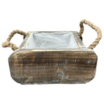 Lade das Bild in den Galerie-Viewer, Pflanzkasten mit Griff Holzkasten natur aus Echtholz 20x15cm+30x15cm+40x15cm H9,5cm Natürliche Holzkisten rechteckig Shabby Vintage Antik Look Deko Pflanzkiste zum Bepflanzen oder Dekorieren 3Größen wählbar
