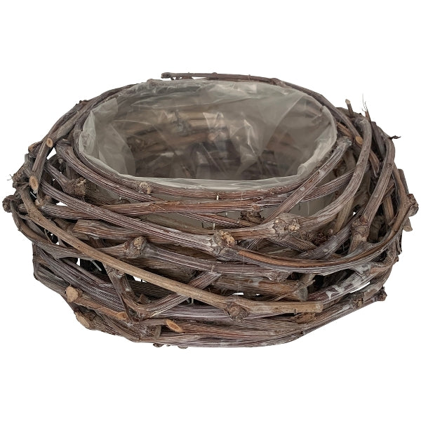 Pflanzkorb mit Folie natur Weinrebe Pflanztopf Ø9+18+30cm Pflanzgefäß  3Größen wählbar