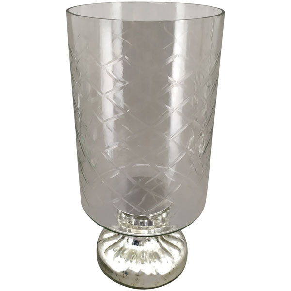 Windlicht Glas klar/silber "Vitreous" Kerzenhalter Ø15cm H31,5cm