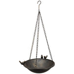 Lade das Bild in den Galerie-Viewer, Vogelbad VogelFutter Hänger aus Metall ArtFerro Dekorativer Futterspender &amp; Vogeltränke zum Aufhängen Garten-Dekoration mit Vogelmotiv 28x28cm L63 cm
