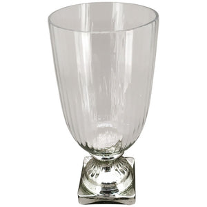 Windlicht Glas klar/silber "Vitreous" Kerzenhalter Ø18cm H39cm