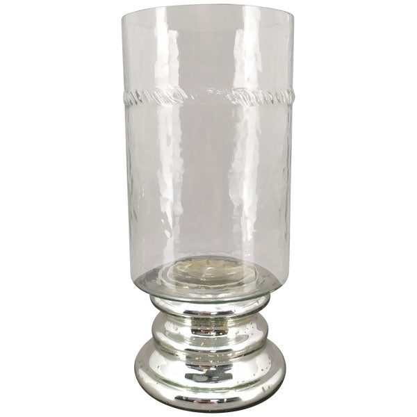Windlicht Glas klar/silber "Iride" Kerzenhalter 2Größen wählbar