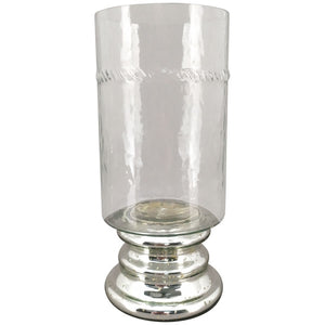 Windlicht Glas klar/silber "Iride" Kerzenhalter 2Größen wählbar