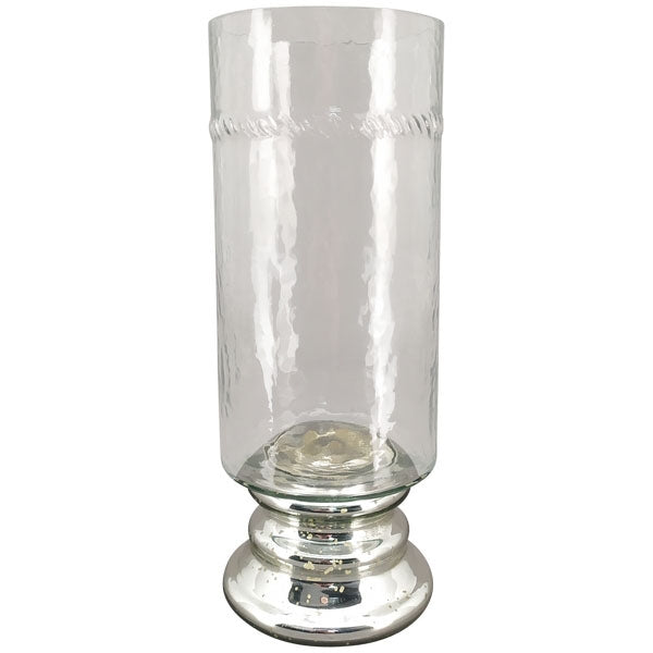 Windlicht Glas klar/silber "Iride" Kerzenhalter 2Größen wählbar