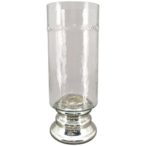 Windlicht Glas klar/silber "Iride" Kerzenhalter 2Größen wählbar
