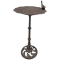 Vogeltränke VogelFutterPlatz Galo aus Gusseisen Dekorative Vogeltänke & Futterstation für Garten Terrasse und Balkon 26x26cm H51 cm Antik-Landhausstil