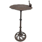 Vogeltränke VogelFutterPlatz Galo aus Gusseisen Dekorative Vogeltänke & Futterstation für Garten Terrasse und Balkon 26x26cm H51 cm Antik-Landhausstil