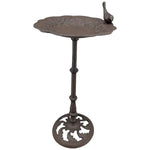 Lade das Bild in den Galerie-Viewer, Vogeltränke VogelFutterPlatz Galo aus Gusseisen Dekorative Vogeltänke &amp; Futterstation für Garten Terrasse und Balkon 26x26cm H51 cm Antik-Landhausstil
