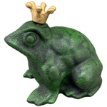 Lade das Bild in den Galerie-Viewer, Frosch mit Krone Figur Skulptur Garten Gusseisen grün 13x11cm H12cm Gartenteich

