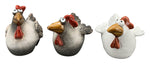 Lade das Bild in den Galerie-Viewer, Zaunhocker Huhn Dolomite Keramik 3fach sort. Kantenkocker natur-weiß 14x10cm H13cm Bauernhof Zaunfigur Pfostenhocker Garten
