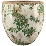 Lade das Bild in den Galerie-Viewer, Übertopf Mush Blumentopf Keramik Ø15cm+18cm Rustikales Antikes Dekor Shabby Antik grün-creme kraklee 2Größen wählbar
