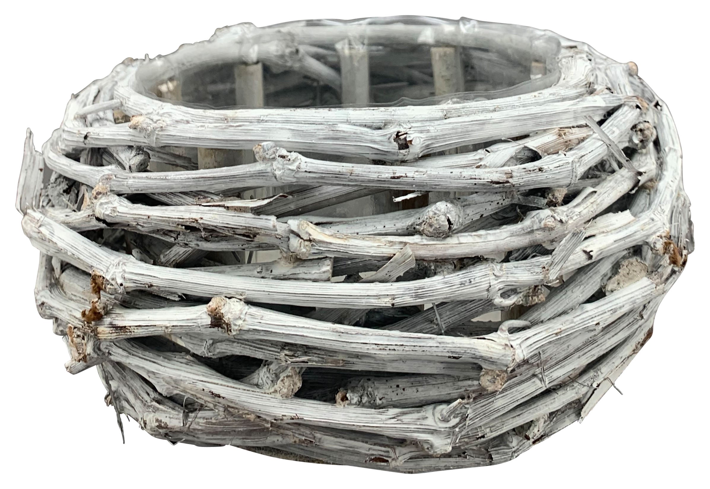 Korb rund grau Pflanzkorb Ø22+28cm 2Größen wählbar