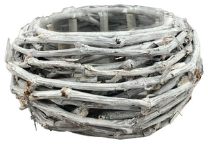 Korb rund grau Pflanzkorb Ø22+28cm 2Größen wählbar