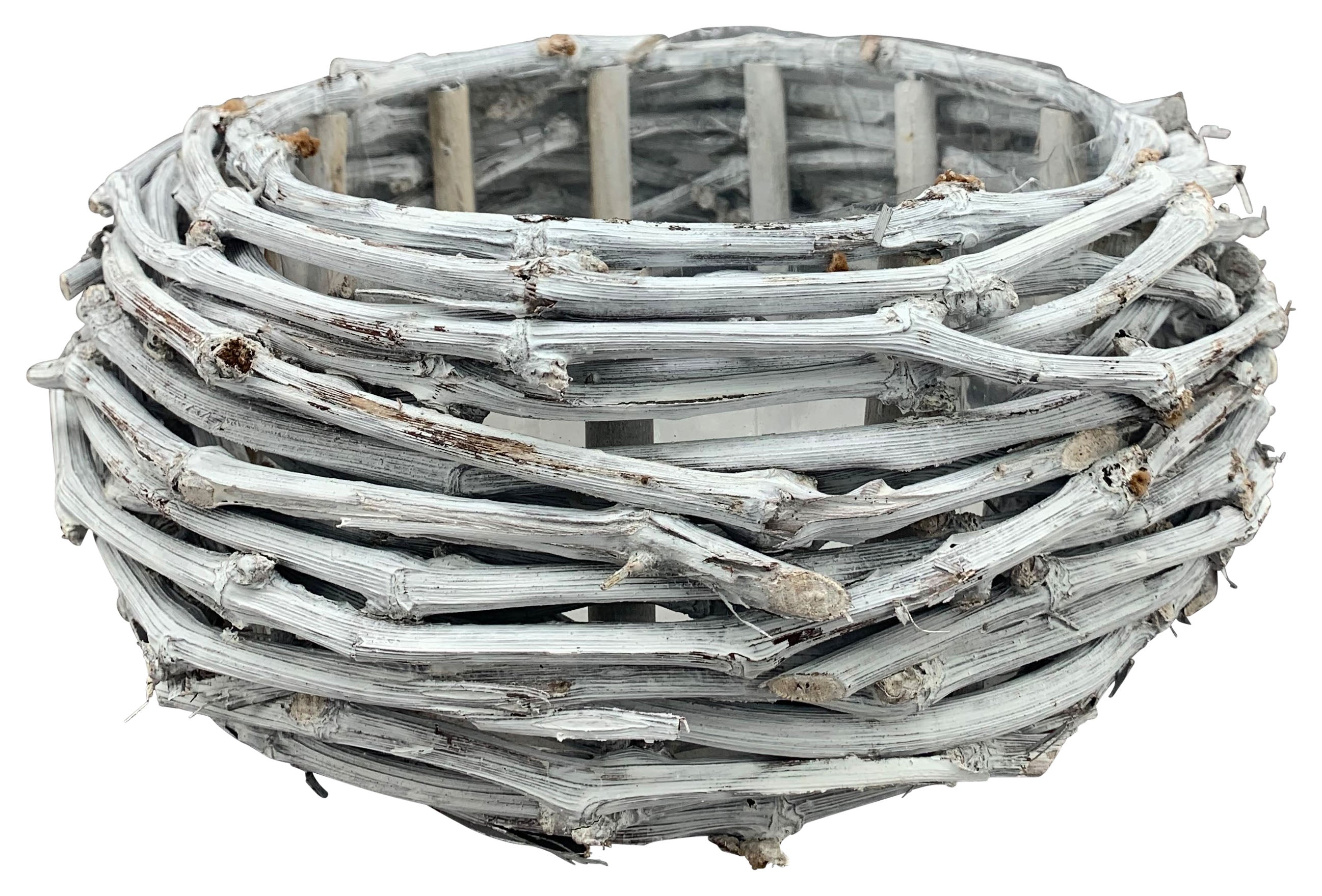 Korb rund grau Pflanzkorb Ø22+28cm 2Größen wählbar
