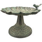 Lade das Bild in den Galerie-Viewer, Vogelbad Vogeltränke Gartendeko Schale auf Fuß Ø22x19cm H14cm grün antik Futterstelle Garten Wasserstelle
