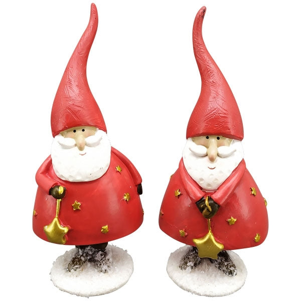 Santa "Lilian" rot/weiß Polyresin 2fach sortiert Ø6,5xH15cm