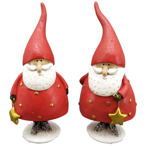 Santa "Lilian" rot/weiß Polyresin 2fach sortiert Ø9cmxH20,5cm