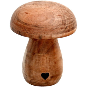 Pilz DOST Holz Garten Wald rot-natur Ø7,5+9cm H10+11cm Herbst Herbstdeko Dekoration 2Größen wählbar
