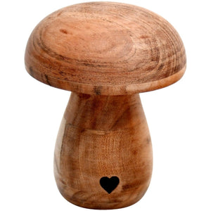 Pilz DOST Holz Garten Wald rot-natur Ø7,5+9cm H10+11cm Herbst Herbstdeko Dekoration 2Größen wählbar