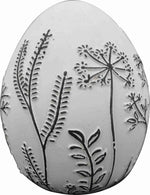 Lade das Bild in den Galerie-Viewer, Osterei mit Gräser-Motiv Zement 2er Set weiß/schwarz Modernes Deko-Ei aus Zement Ø12cm H15cm Stilvolle Oster- und Frühlingsdekoration für Innenbereich
