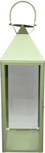 Laterne Metall grün Landhaus 17x16cm H46cm